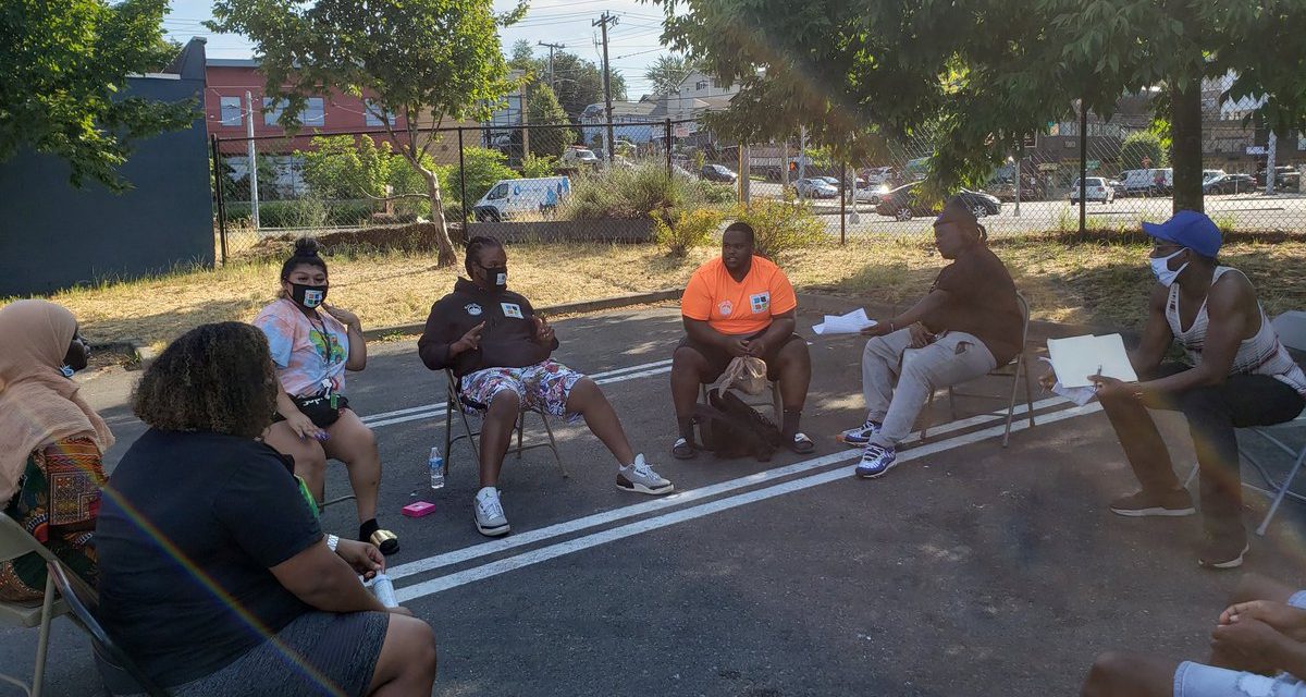 Messiah’s Posts of the Rainier Beach Safeway Community Healing Space on July 31st, 2020